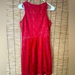 Elegant Red Lace Dress